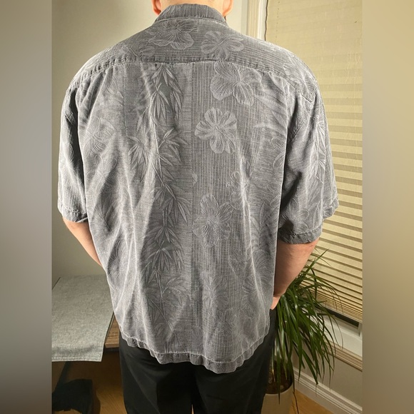 Jamaica Jaxx Men’s Grey Silk Hawaiian Button Up Shirt XXL - Picture 3 of 7